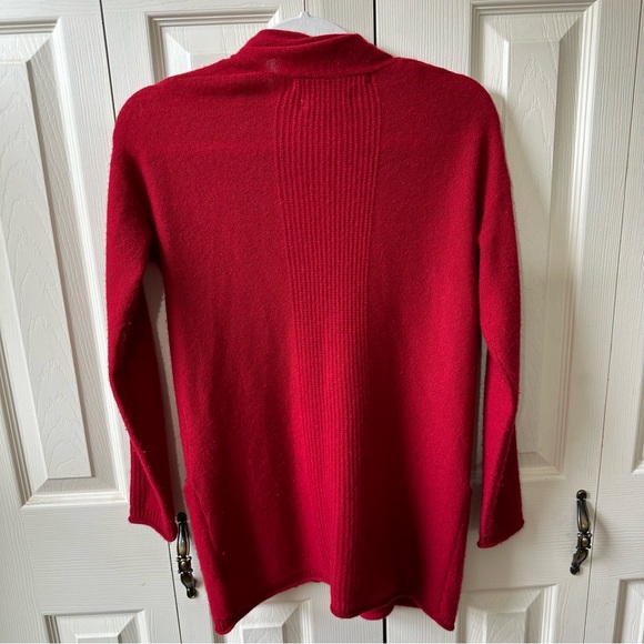 Max Studio Women’s Size S 100% Cashmere 2-Ply Knit Open Red Cardigan w/ Pockets - Picture 8 of 9